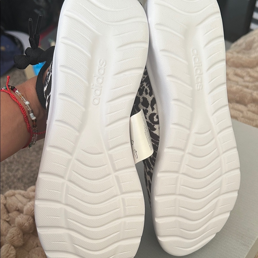 Adidas Cloudfoam Pure 2.0 Black and White Animal Print Sneakers - Picture 4 of 5